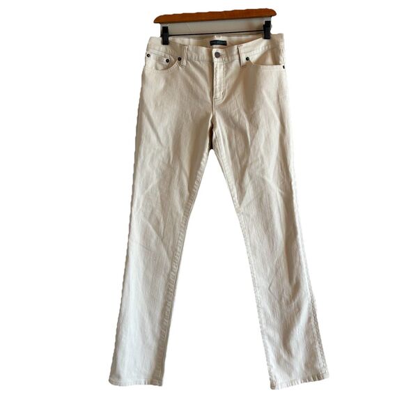 Ralph Lauren Mid Rise Moderate Straight Leg Ivory Classic Stretch Jeans SZ 6 - Picture 1 of 10